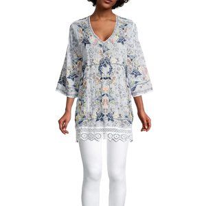 Johnny Was Azalia Tunic Top White Small